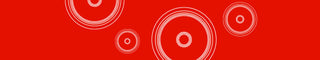 Red background with various sizes of white concentric circles scattered across the image, creating a modern, abstract pattern.