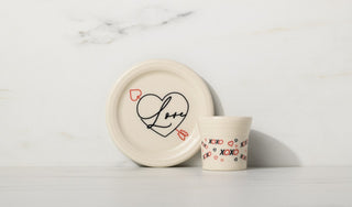 Valentine dishes on a Scarlet and Peony decorated tabletop.