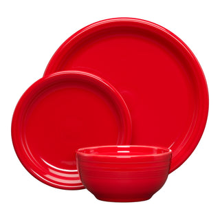 Bistro Coupe 3-Piece Place Setting, Service for 1 - place settings Made in America by The Fiesta Tableware Company