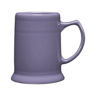 The Lavender Fiesta 20 OZ Pint Mug by Fiesta is an artisan-crafted, purple ceramic mug with a large handle. Made in the USA, it features a wide base and a slightly glossy finish, and is displayed on a white background.