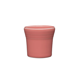 The Fiesta 1 1/2 OZ Ceramic Shot Glass by Fiesta, shown in peony with a smooth, glossy finish and slightly flared rim, is crafted from lead-safe china and set against a plain white background.