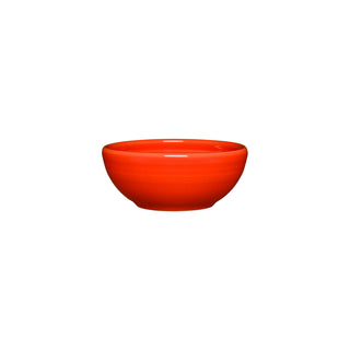 A Fiesta 3 3/4 Inch Mini Bowl 5 OZ in poppy is centered on a white background.