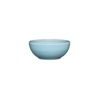 A Fiesta 3 3/4 Inch Mini Bowl 5 OZ in sky, featuring a smooth, glossy finish and round shape, is centered on a white background.