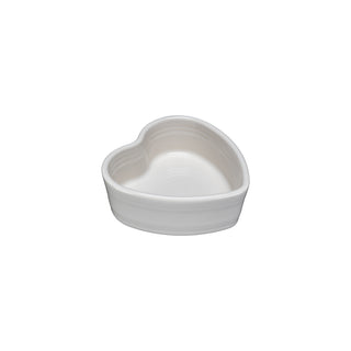 The Fiesta 7 OZ Heart Shaped Ramekin (4 1/2 inch) in white, by Fiesta, is photographed against a plain white background.