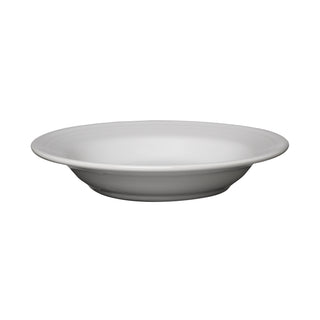 The Fiesta Classic Rim 9 Inch Soup Bowl (13 oz) in white is made in the USA from fully vitrified china and features a wide rim.