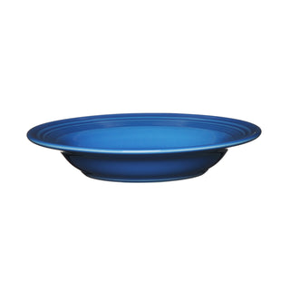 The Fiesta Classic Rim 9 Inch Soup Bowl, 13 oz, in lapis is a round, shallow bowl made from fully vitrified china with a smooth finish, shown against a white background.