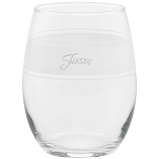 A set of 4 Moderne Glass Coastal Blues 15 oz. frame stemless wine glasses in mixed colors, displayed against a plain white background.
