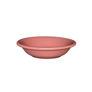 The Fiesta Fruit Bowl 6 OZ features a shallow, round design with a wide rim in peony, made from microwave safe, lead-safe china and shown against a white background.