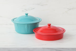Small 10 Inch Round Covered Casserole 1.4 Quart - bakeware Made in America by The Fiesta Tableware Company
