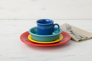 Classic Rim 4-Piece Place Setting, Service for 1 - place settings Made in America by The Fiesta Tableware Company