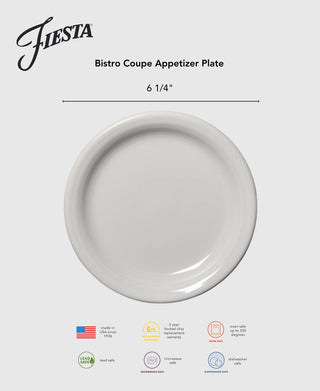 Bistro Coupe 6 1/4 Inch Appetizer Plate - plates Made in America by The Fiesta Tableware Company