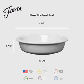 Classic Rim 6 7/8 Inch Cereal Bowl 19 OZ - bowls Made in America by The Fiesta Tableware Company