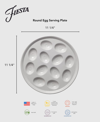 Round Egg Serving Platter 11 1/4 Inch - countertop accessories Made in America by The Fiesta Tableware Company