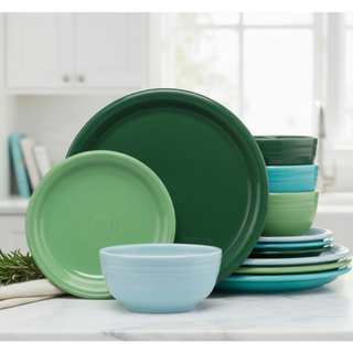 Green Dinnerware with Rosemary Sprigs