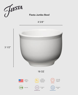 Fiesta 4 5/8 Inch Jumbo Bowl 18 OZ - bowls Made in America by The Fiesta Tableware Company