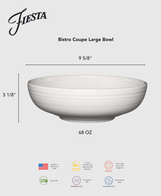 Bistro Coupe 9 5/8 Inch Large Bowl 68 OZ - serveware Made in America by The Fiesta Tableware Company