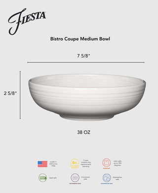 Bistro Coupe 7 5/8 Inch Medium Bowl 38 OZ - serveware Made in America by The Fiesta Tableware Company