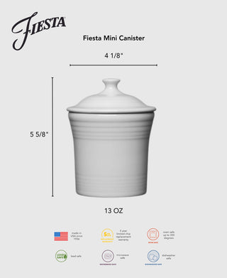 Fiesta 13 OZ Mini Canister 5 5/8 Inch - countertop accessories Made in America by The Fiesta Tableware Company