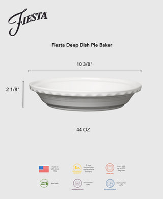 Fiesta 10 1/4 Inch Deep Dish Pie Baker 44OZ - bakeware Made in America by The Fiesta Tableware Company