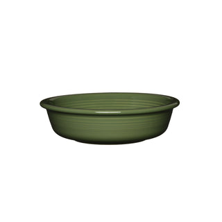 The Fiesta Retired Classic Rim 6 7/8 Inch Cereal Bowl (19 oz) is made in the USA from fully vitrified china, features a green finish with a smooth, slightly flared rim, and is displayed on a white background.